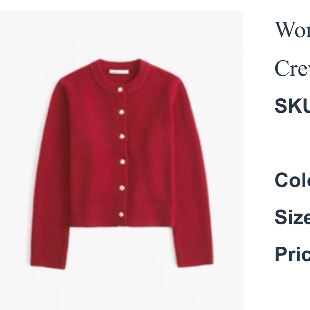 Abercrombie & Fitch Red Cardigan Sweater